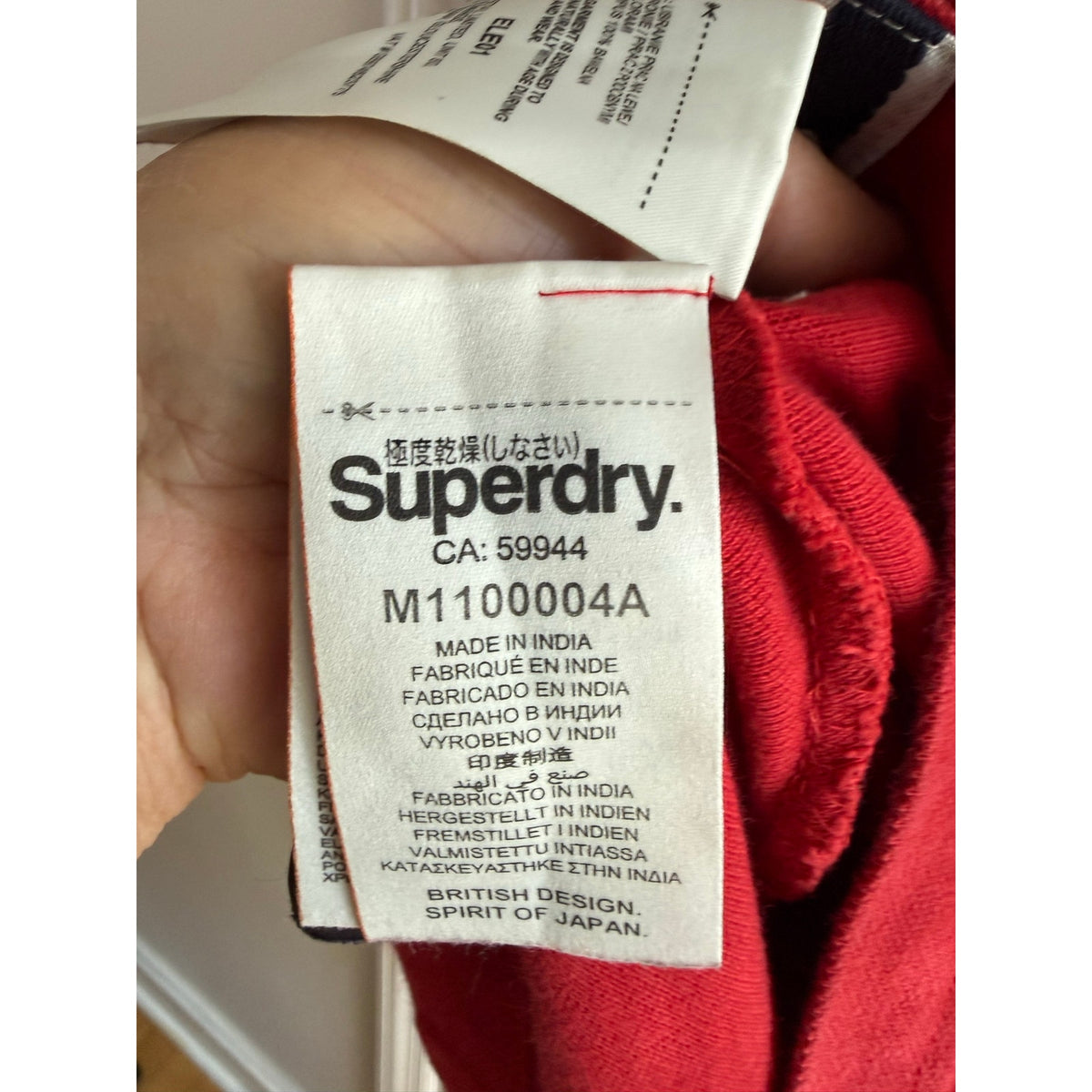 Vintage Superdry Large Red Classic Double Triple Polo