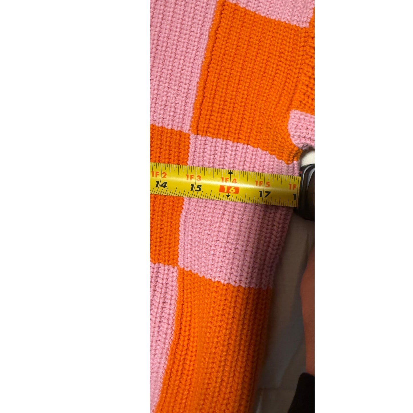 Grey Lab Red/Pink Checkered Sweater - Size Small