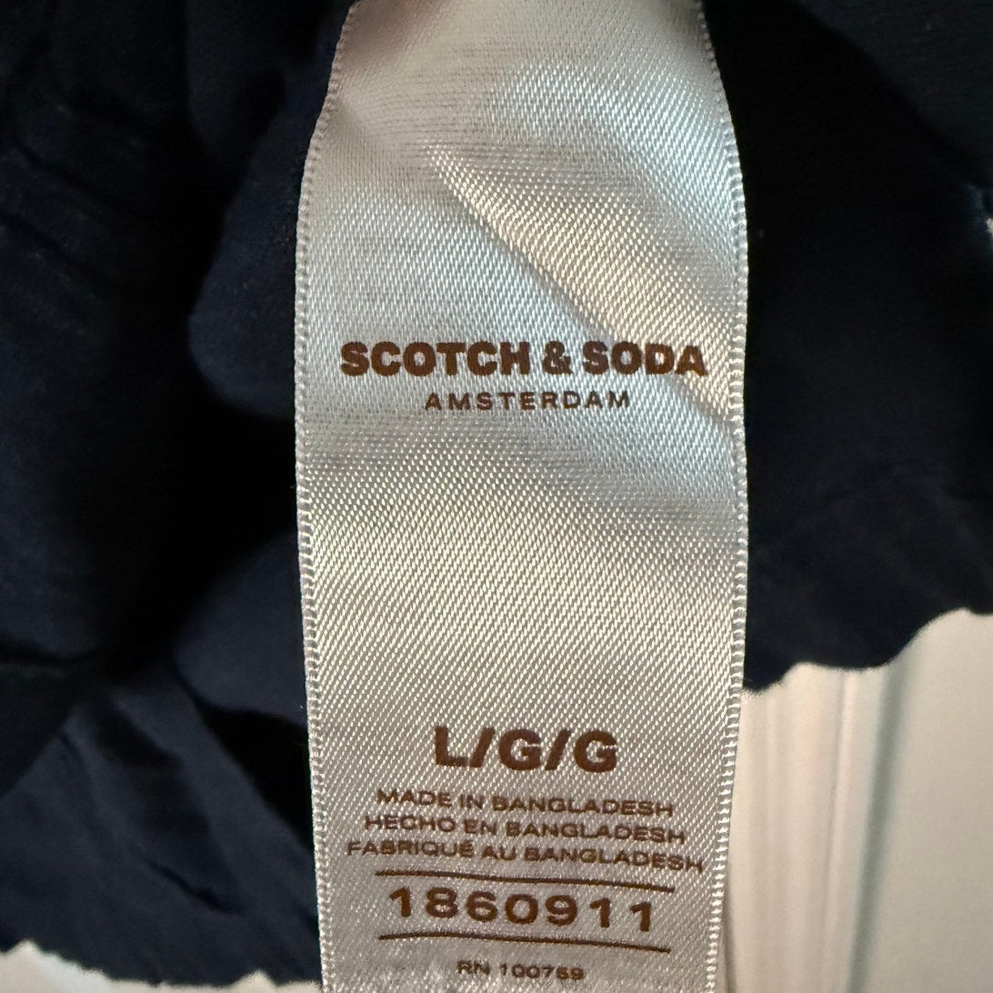 Scotch & Soda Men's Button Down Navy Blue Size Large Excellent Condition
