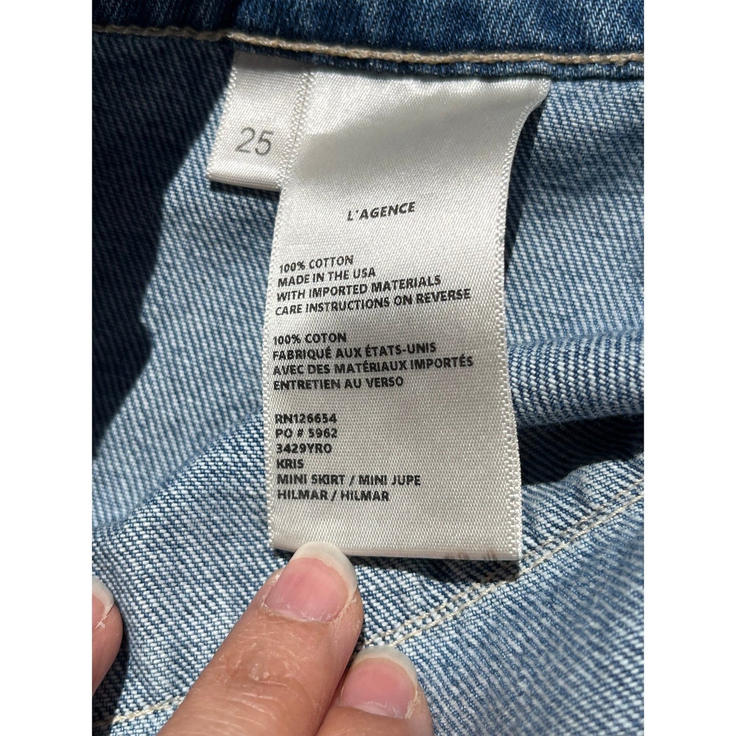L'Agence Kris Denim Mini Skirt Silver Button Front High Rise Sz 25 Sold Out