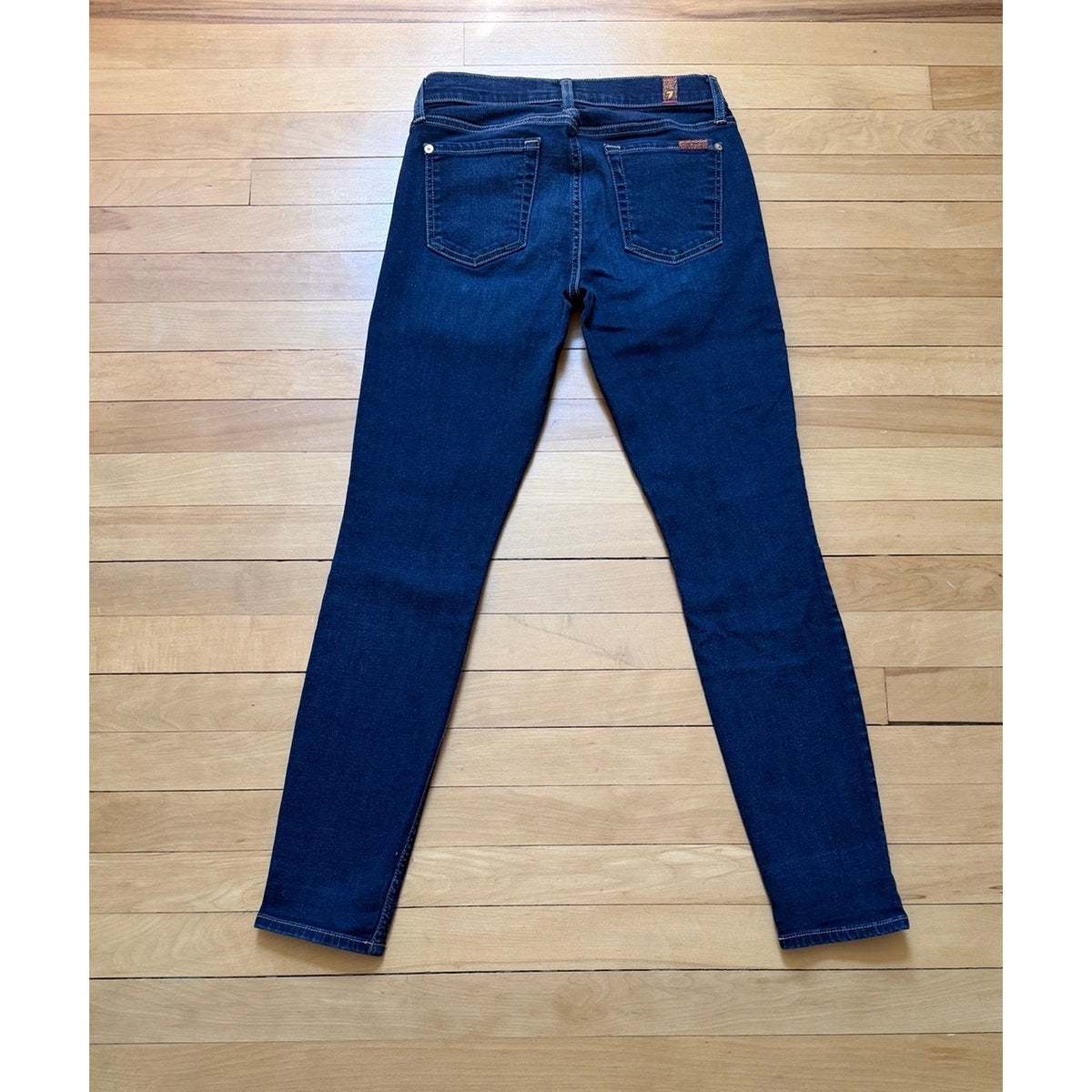 7 For All Mankind The Ankle Skinny Jeans Size 26 Dark Wash Stretch Premium EUC