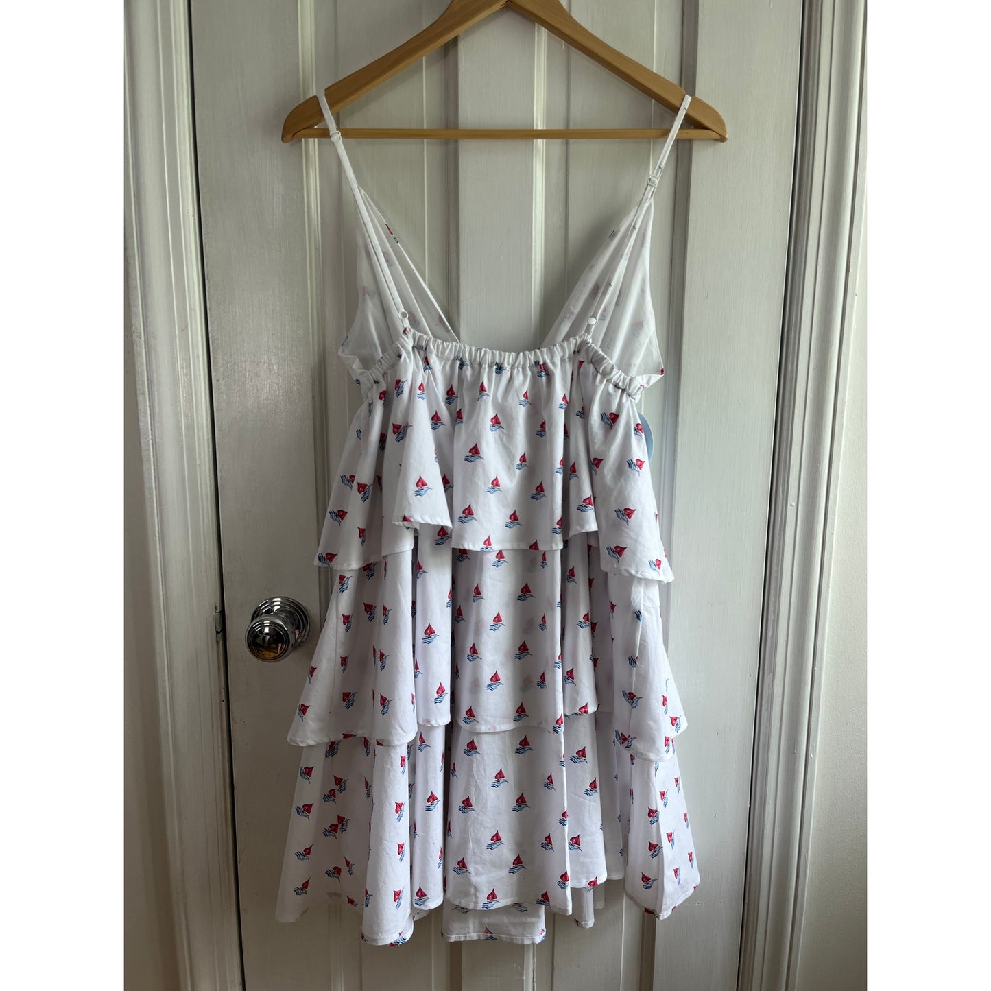 Hill House Home The Gigi Dress - Love Boats Cotton Print - Size Large - NWT