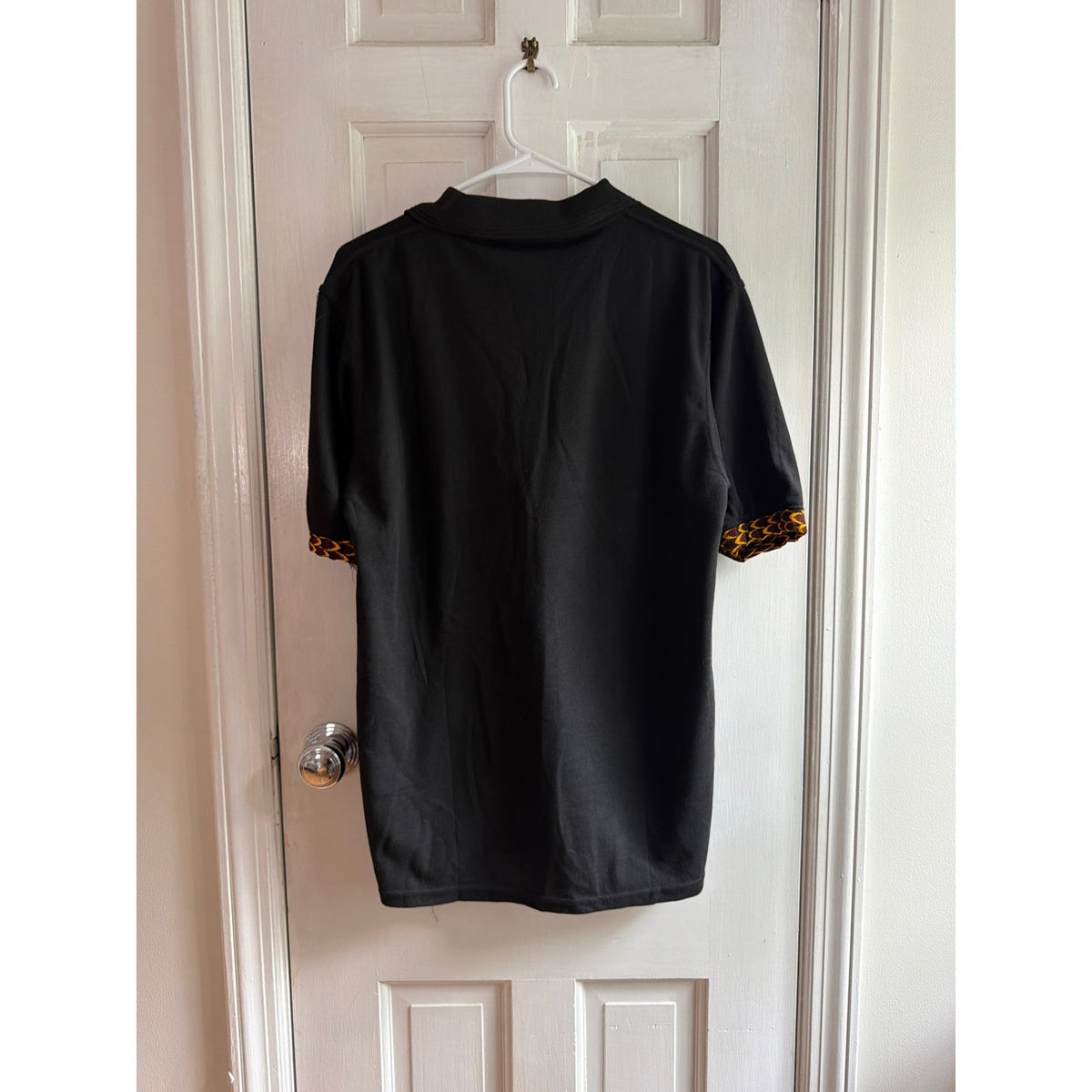 MR.TAN Wax Print Heart Graphic Short Sleeve Polo Shirt Black XL