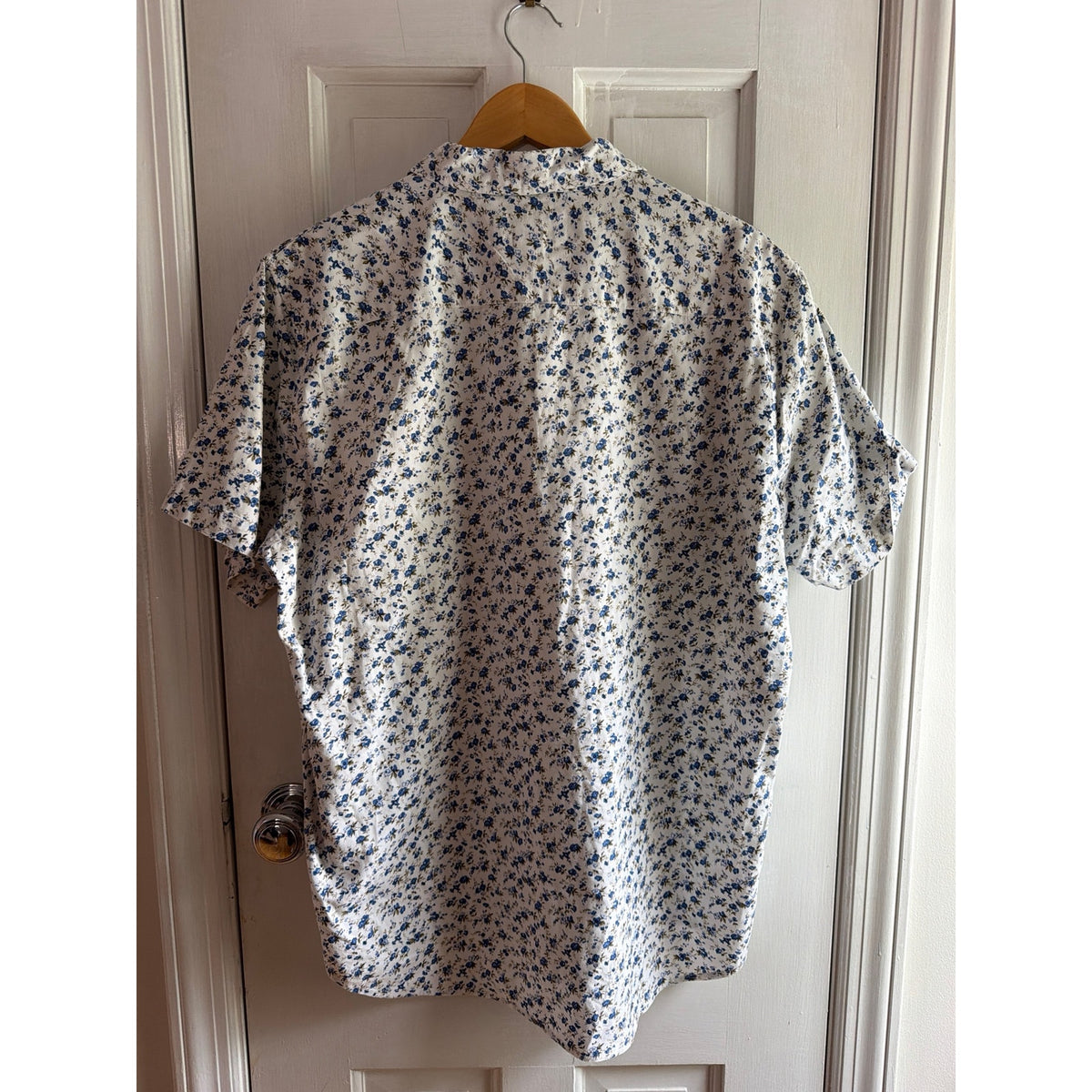 Denim & Supply Ralph Lauren Floral Shirt Mens Large Blue Calico Short Sleeve L