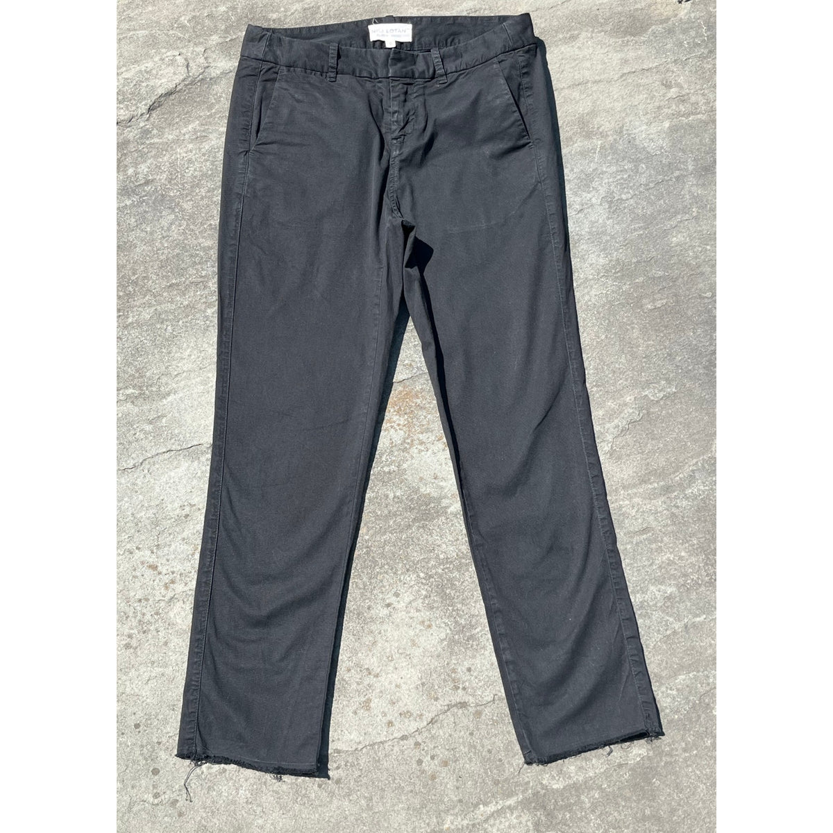 Nili Lotan East Hampton Cropped Raw Hem Black Pants Sz 0 (more like 2/4)