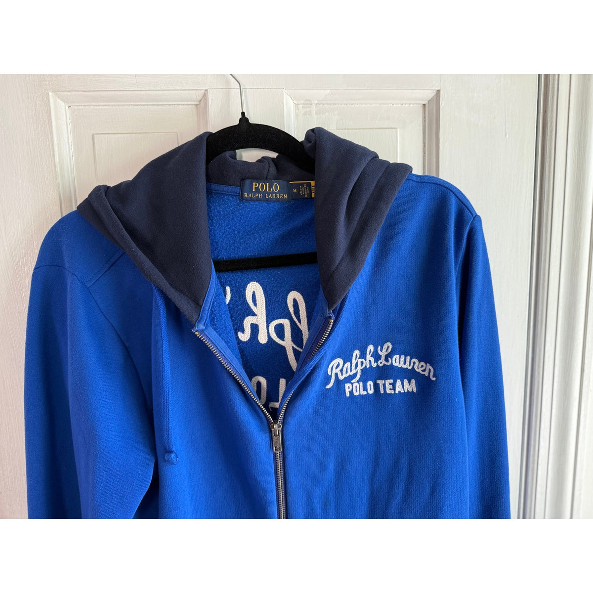Polo Ralph Lauren "Polo Team" Blue Fleece Full-Zip Hoodie Size Medium