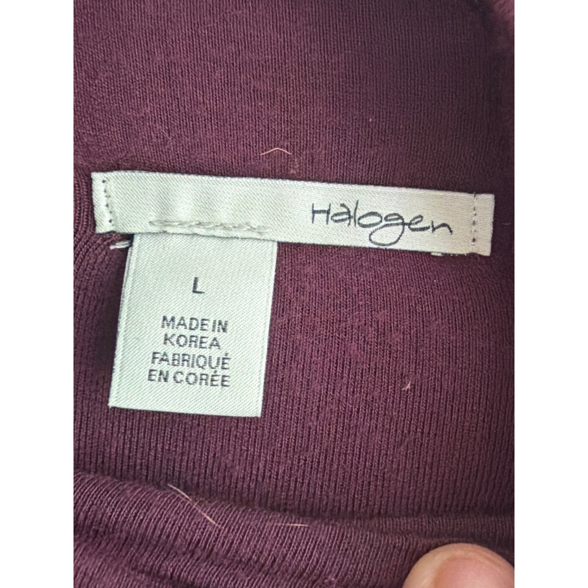 Halogen Size L Magenta Purple Scrunched Long Sleeve Mock Neck Dress