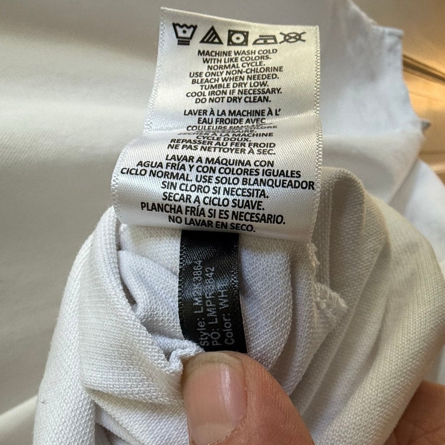 Karl Lagerfeld Paris Men’s Size XXL White Liquid Cotton Polo Shirt EUC