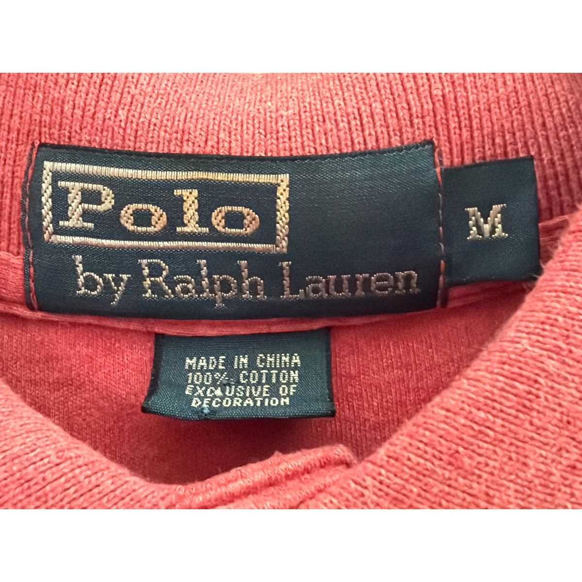 Polo Ralph Lauren Red Polo Shirt Men's Medium Blue Pony