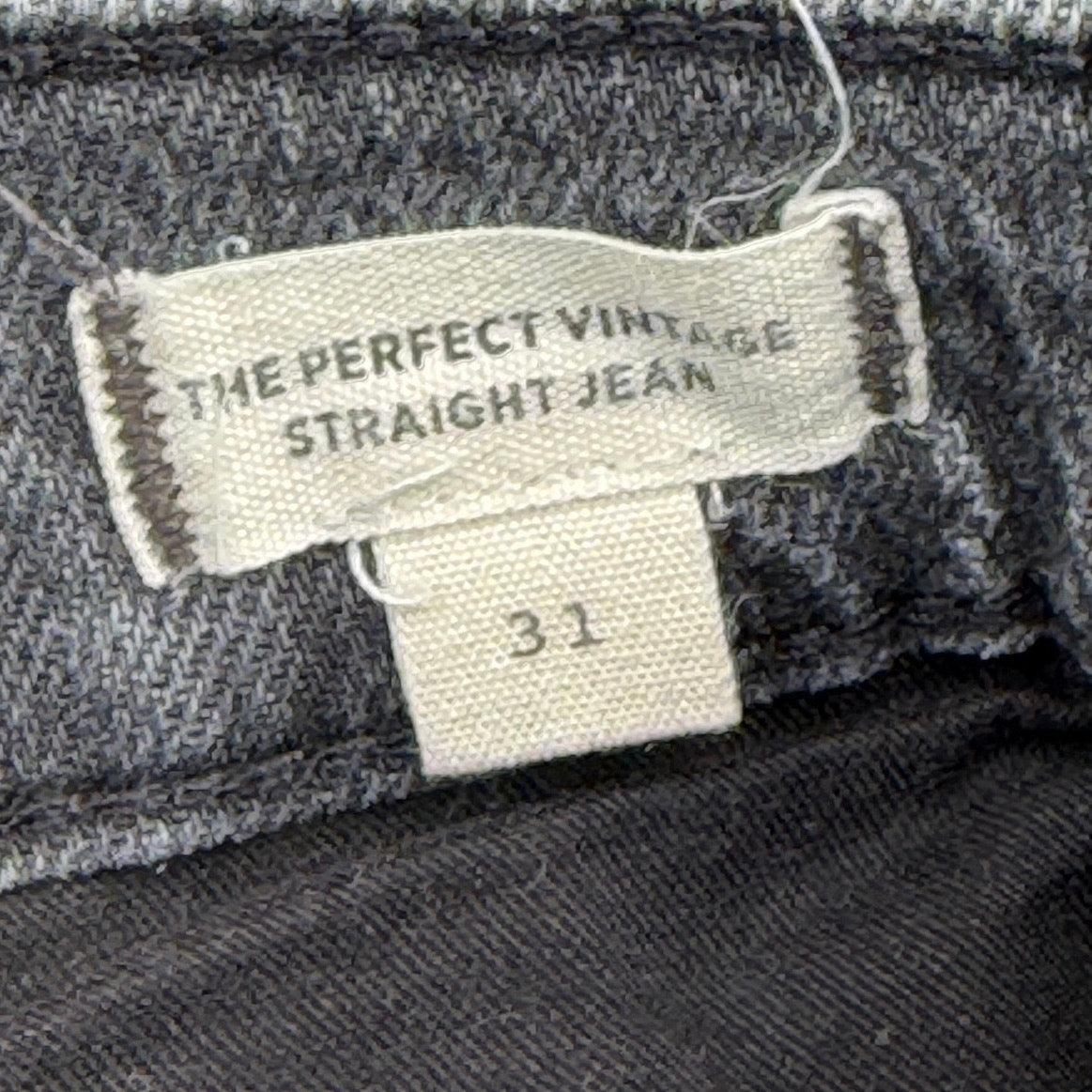 Madewell The Perfect Vintage Straight Jean Washed Black Raw Hem 31