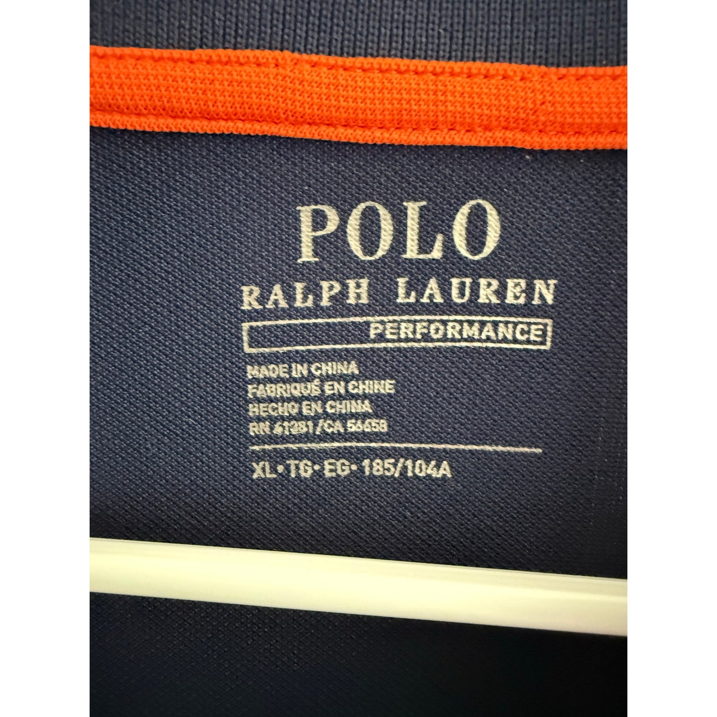 Ralph Lauren Performance Polo Blue/Orange, Large Logo XL