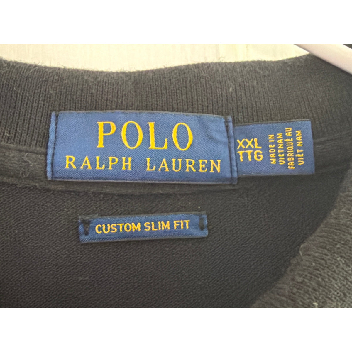 VINTAGE Polo Ralph Lauren Black Polo Shirt Green Men's Big Pony Size XXL