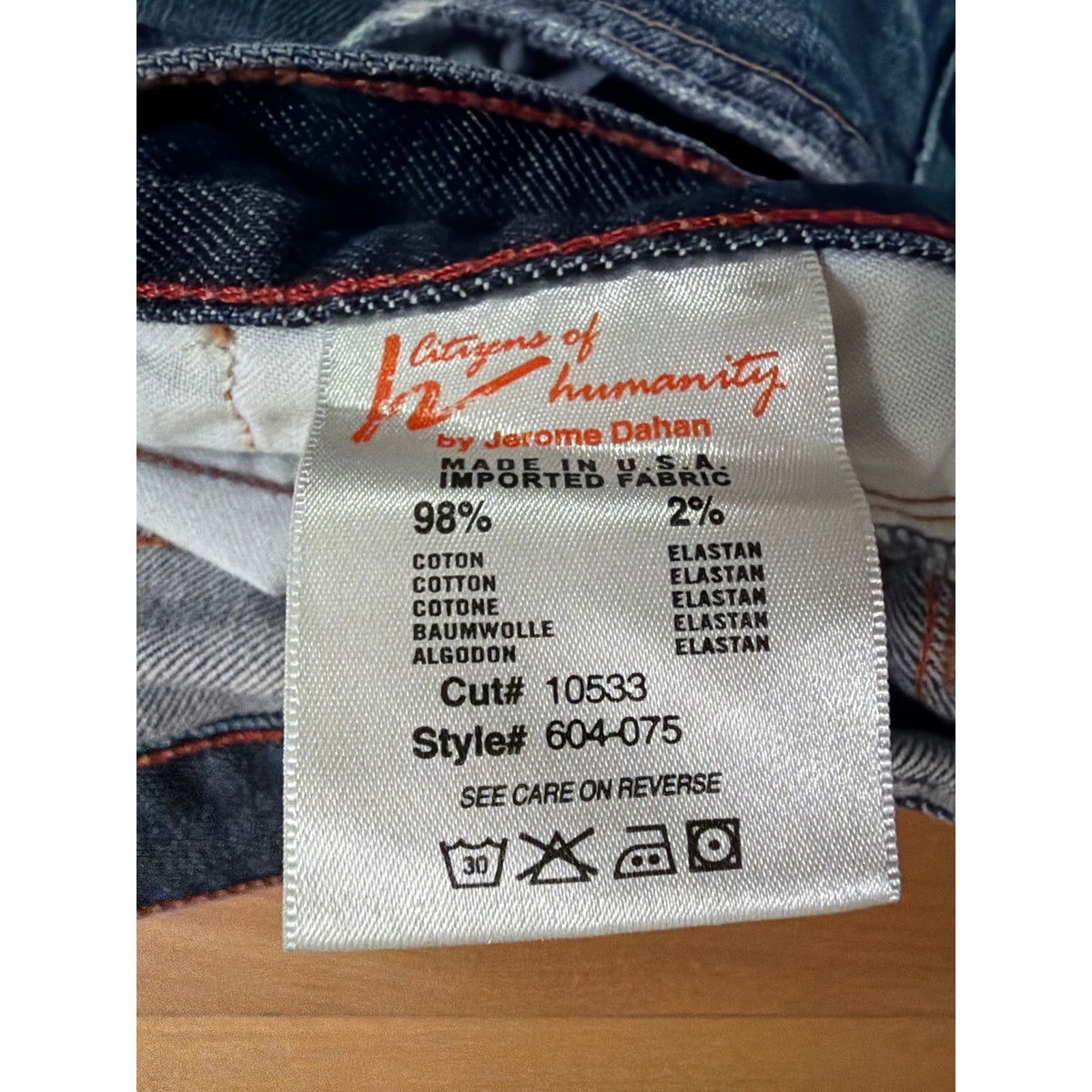 Vintage Citizens of Humanity MADE IN USA Mens Straight Leg Jeans Size 36 EUC