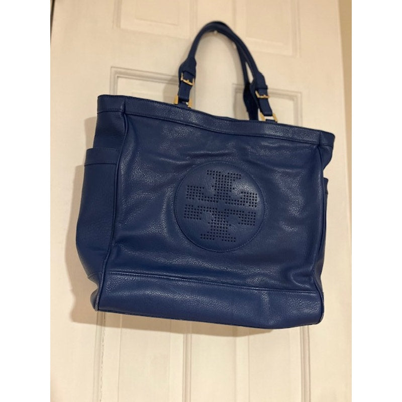 Tory Burch Blue Leather Tote