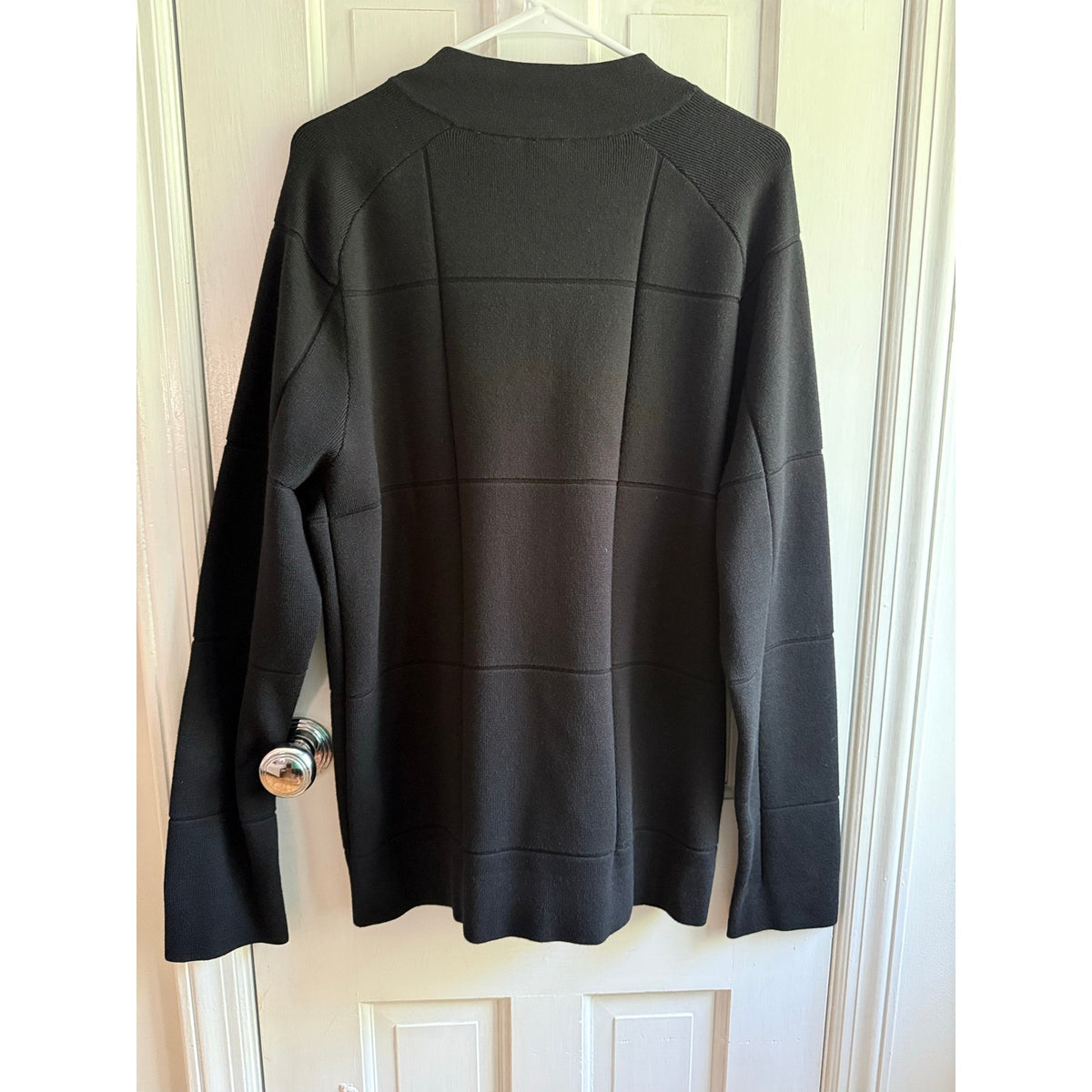 Armani Exchange Full Zip Sweater Jacket Mens XL Black Ribbed Knit Mock Neck A|X