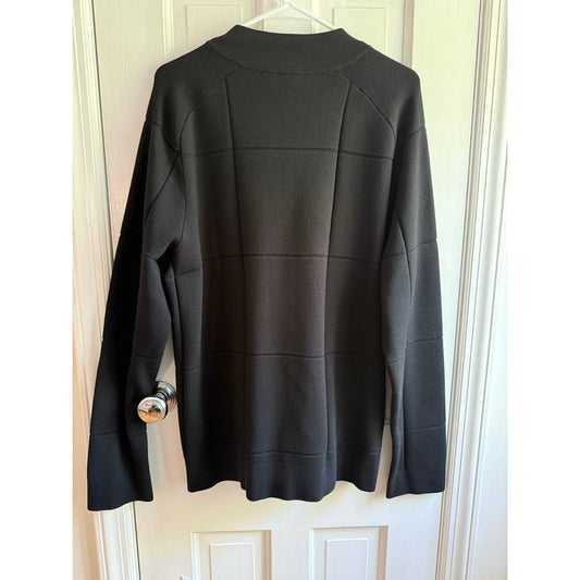 Armani Exchange Full Zip Sweater Jacket Mens XL Black Ribbed Knit Mock Neck A|X