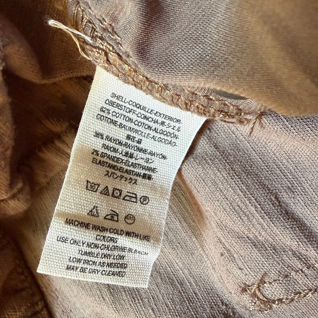 Free People Shiny Crushed Velvet Slim Flare Crop Pants 25 Brown Metallic EUC