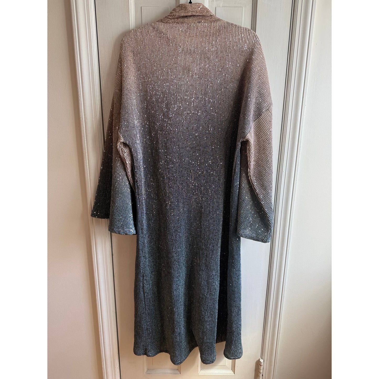 Anthropologie Sparkly Sequin Long Cardigan One Size - Stevie Nicks Boho Duster
