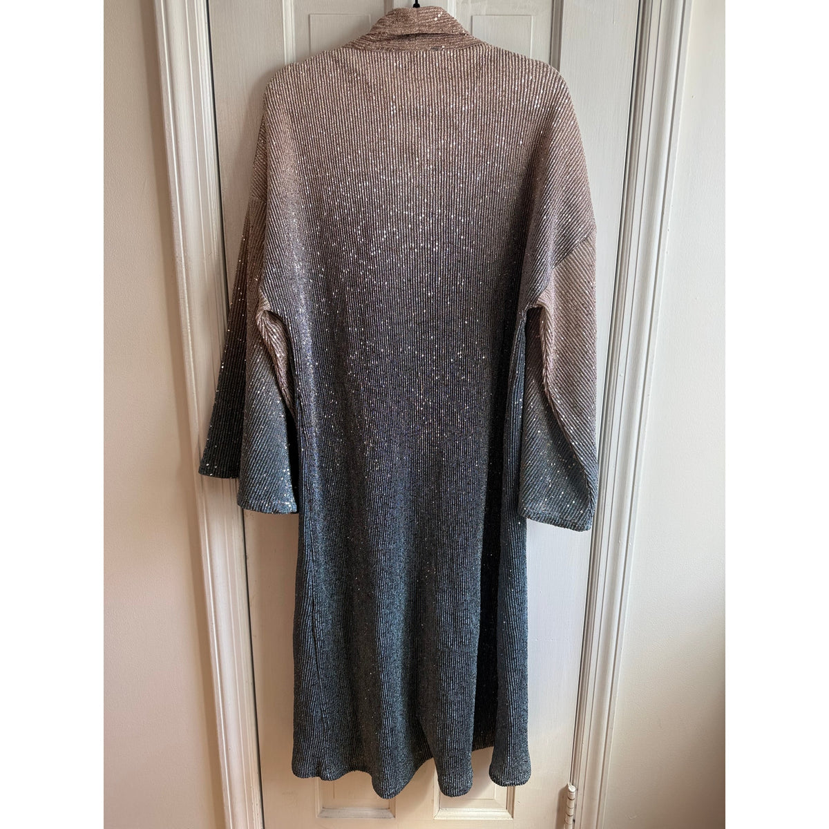 Anthropologie Sparkly Sequin Long Cardigan One Size - Stevie Nicks Boho Duster