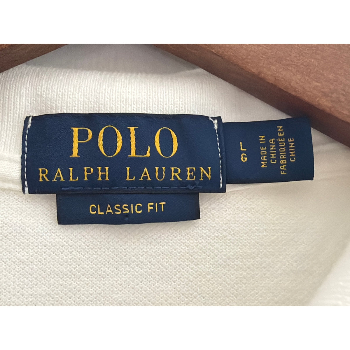 Polo Ralph Lauren White Polo Shirt Men's Large Blue Pony