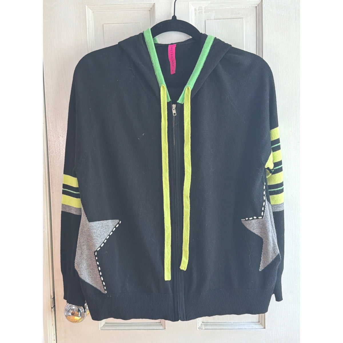 Zaket & Plover Cashmere-Blend Star Zip Knit Hoodie Size Small