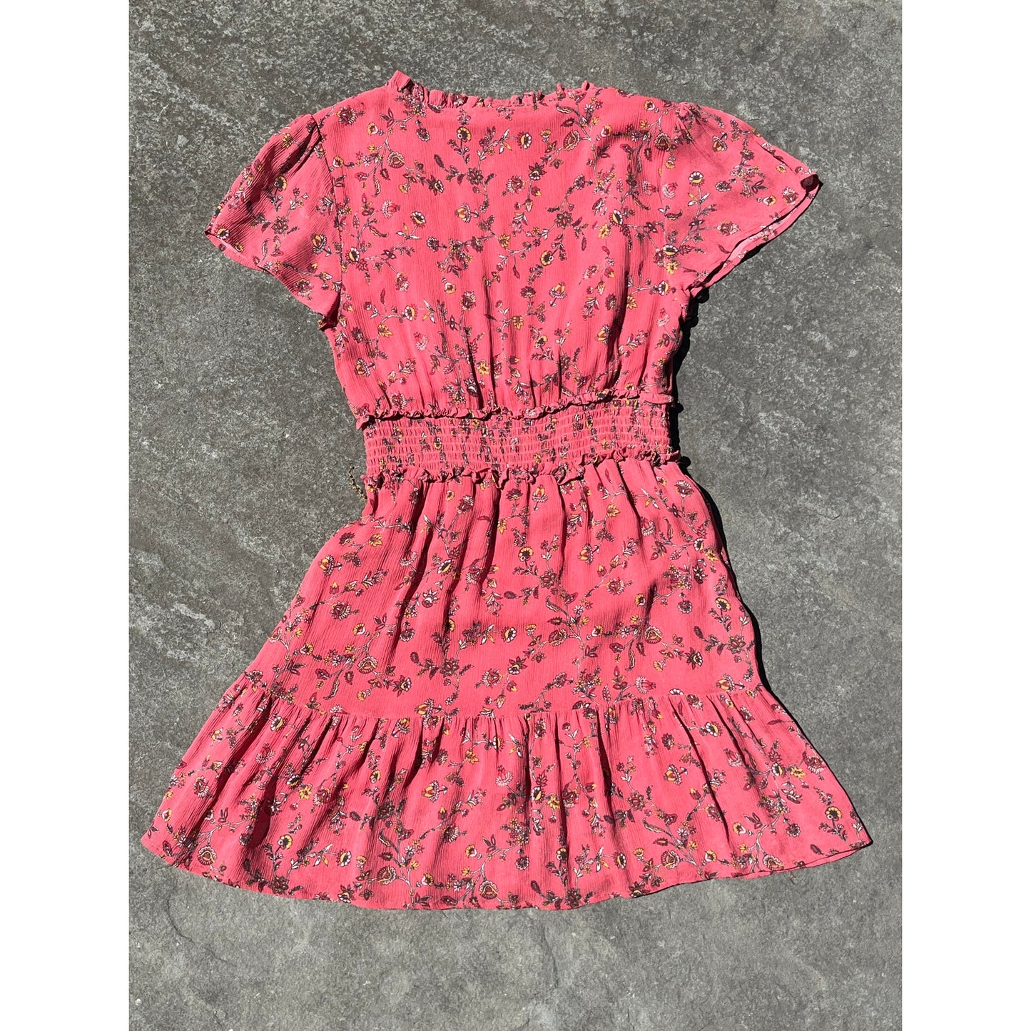 🍎 Paige "Giannina" 100% Silk Floral Boho Mini Dress XS 🍎
