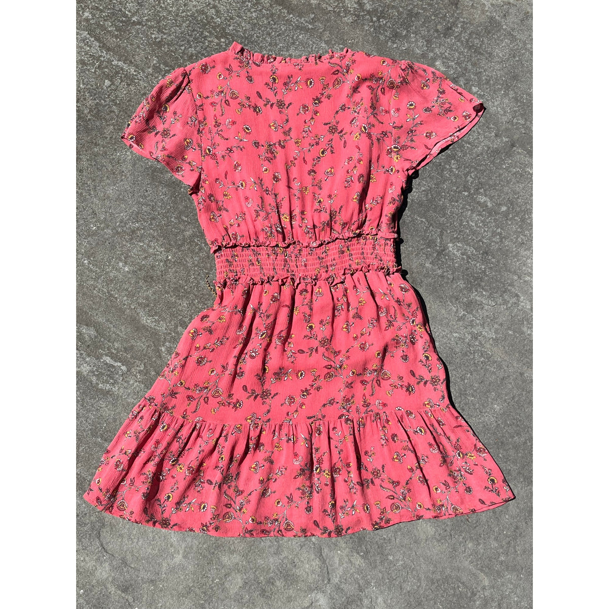 🍎 Paige "Giannina" 100% Silk Floral Boho Mini Dress XS 🍎