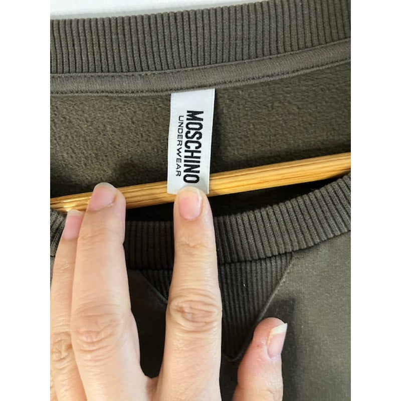 Moschino Underwear Oversized Tape Khaki Sweatshirt- XS but fits more like S or M