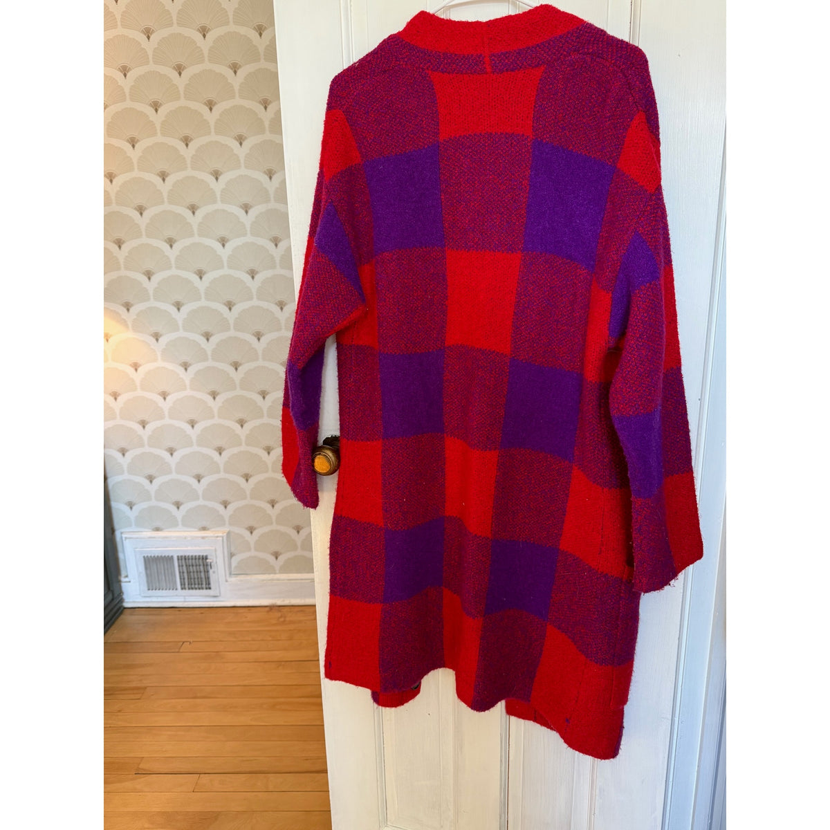 Blank NYC Red & Blue Checkered Cardigan Size Small