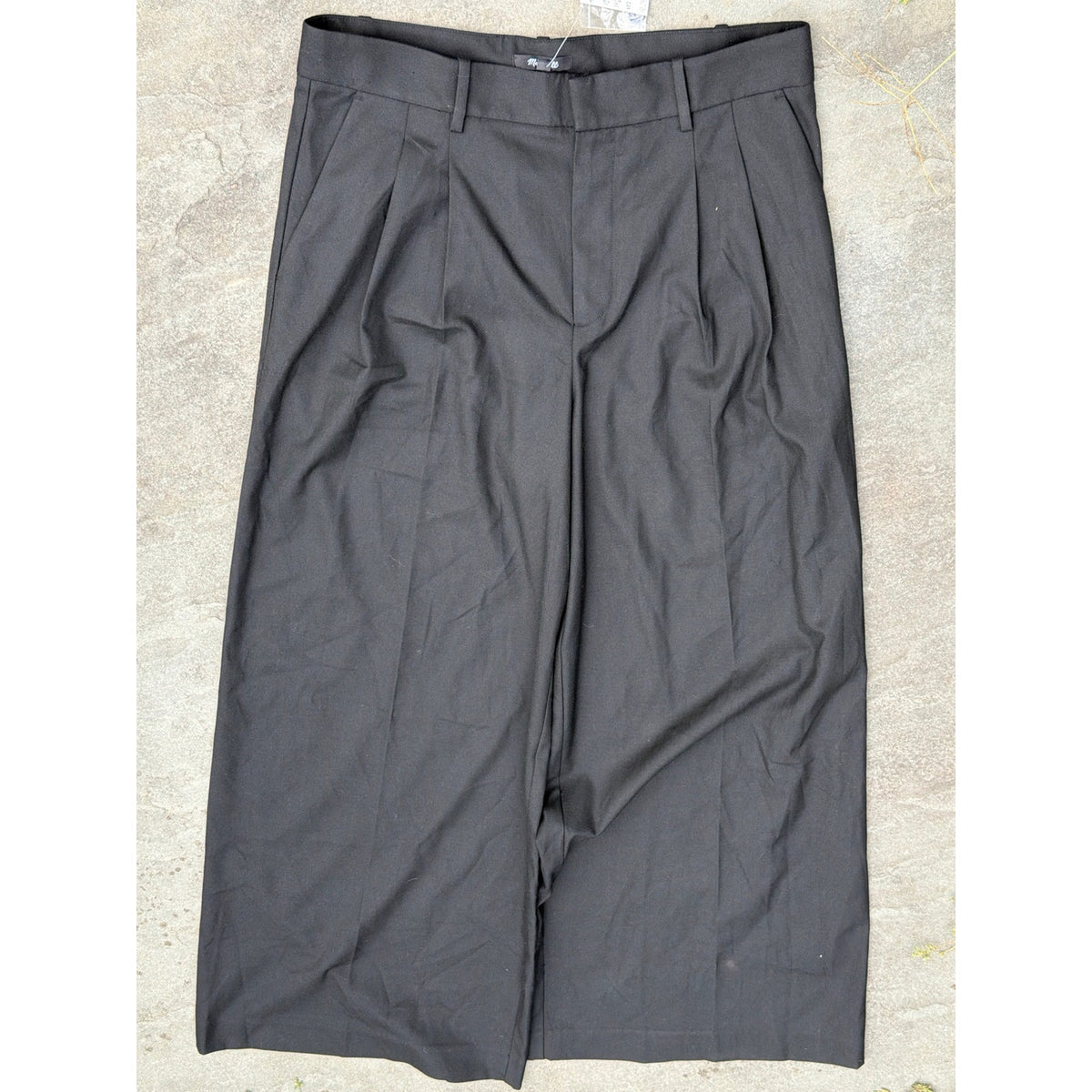 Madewell Pleated Harlow Wide-Leg Pants Black Size 10 NWT