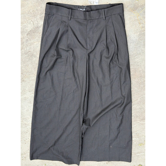 Madewell Pleated Harlow Wide-Leg Pants Black Size 10 NWT