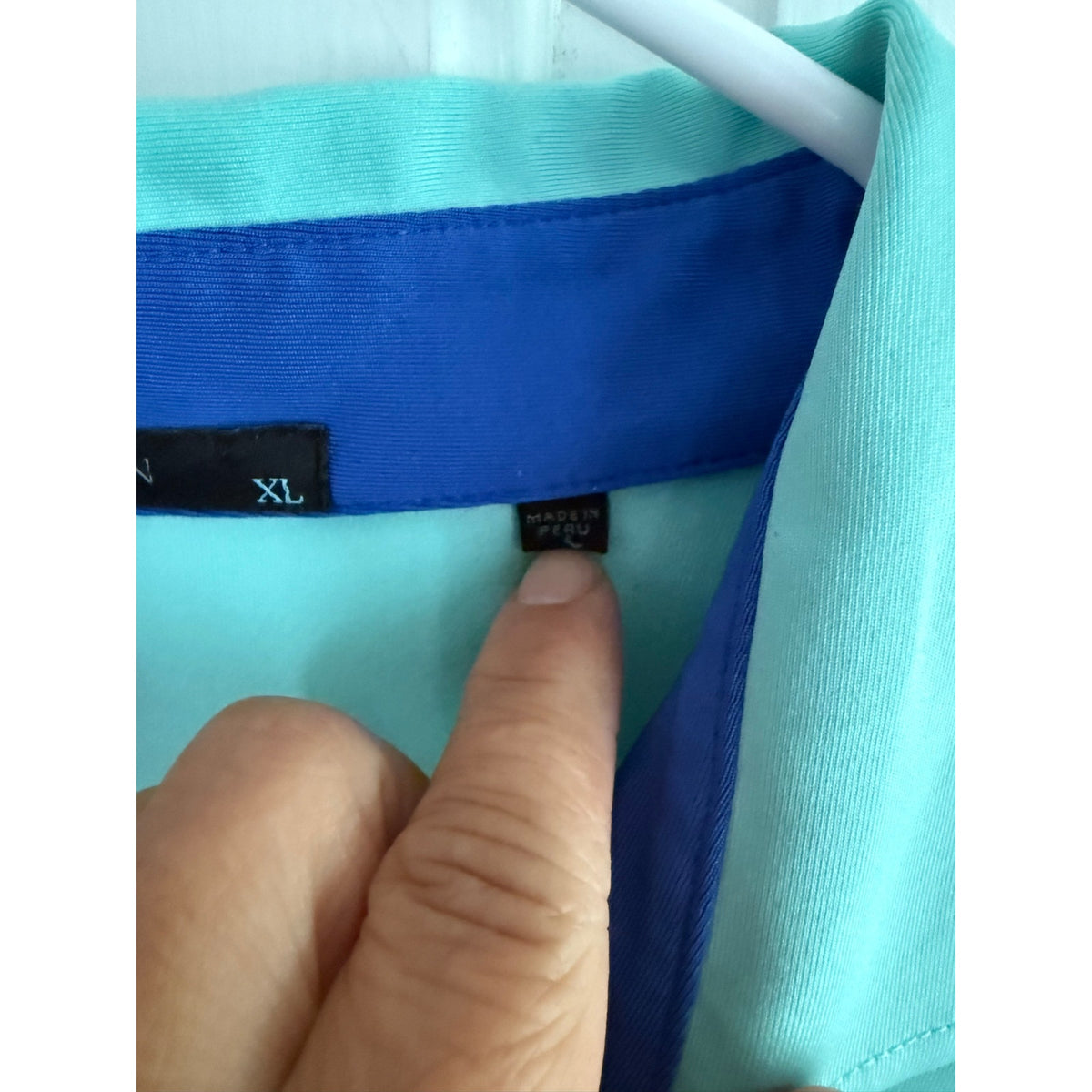 Greyson Long Sleeve Golf Polo Shirt Teal Blue Performance Fabric Size XL EUC