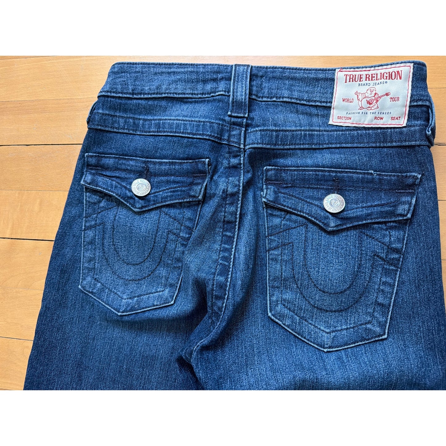 True Religion Size 25 Jennie Mid Rise Super Skinny Dark Wash Cuffed Jeans