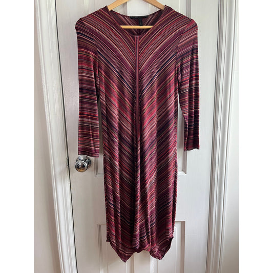 BCBGMAXAZRIA Chevron Stripe Knit Sheath Dress - Red/Multi - Size XS - EUC