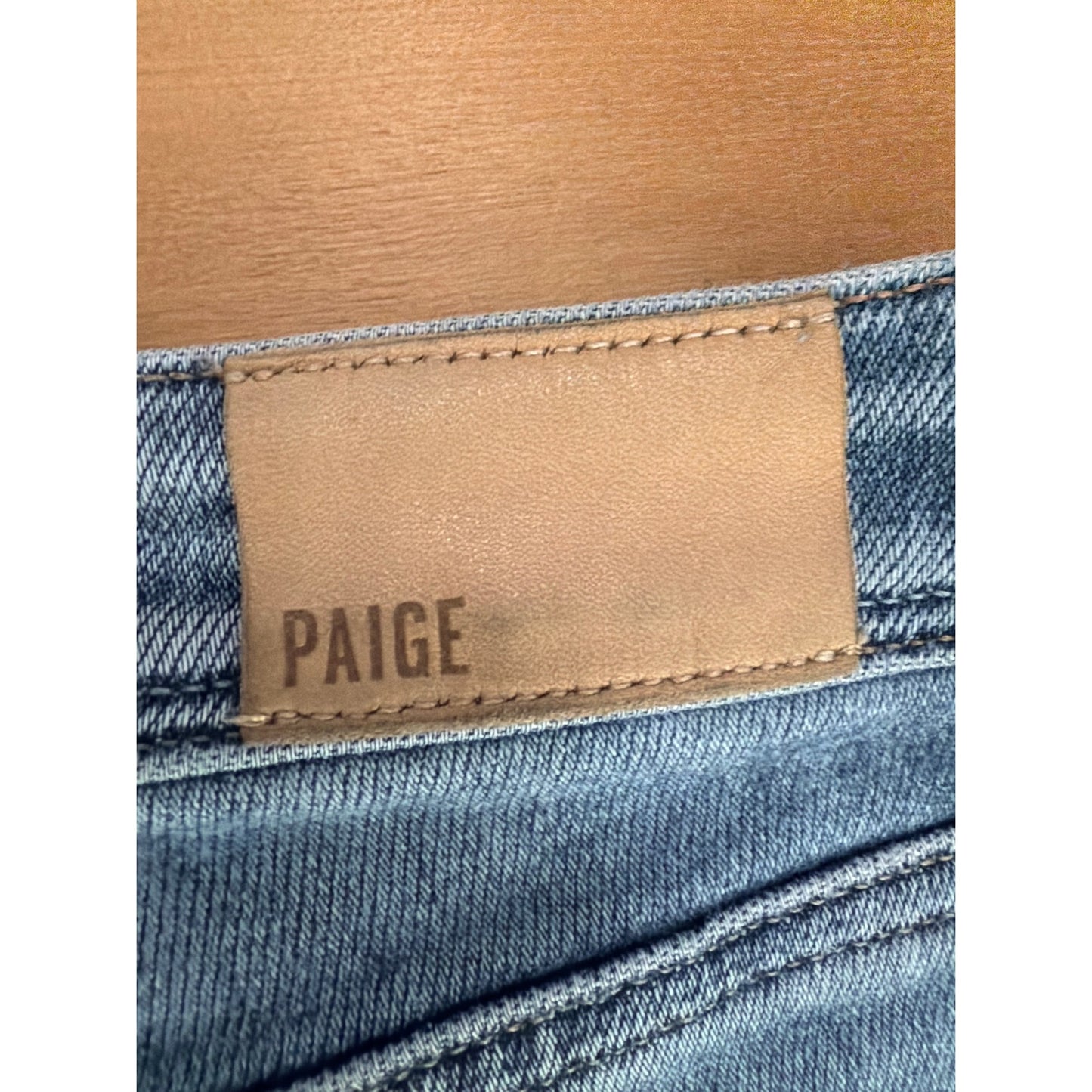 Paige Size 28 Claudine Taper Leg Light Wash Mid Rise Jean