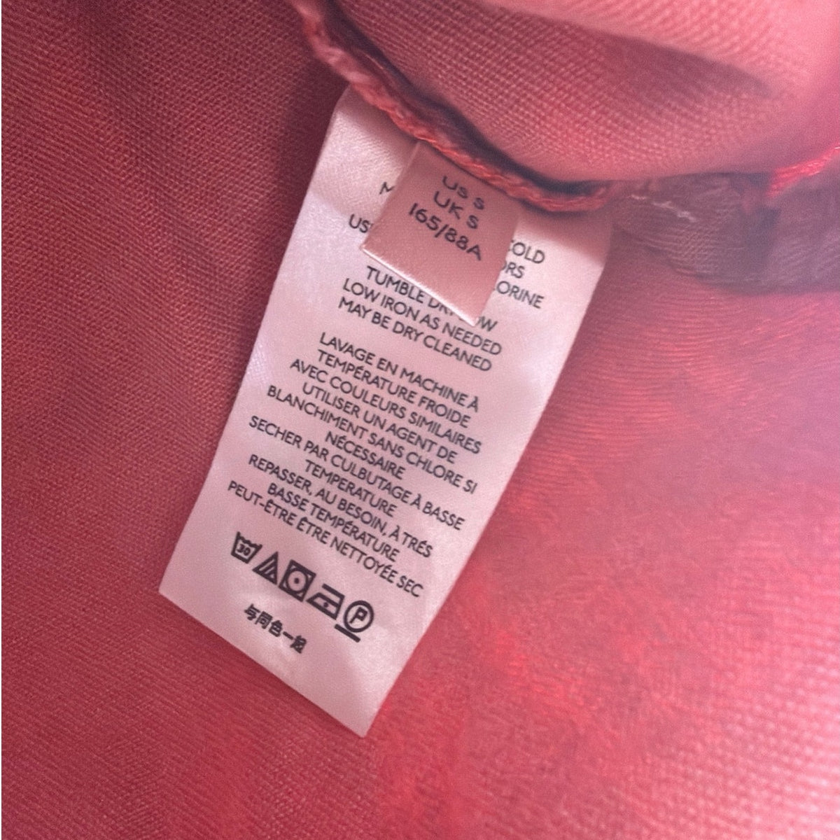 We The Free (Free People) Puff-Sleeve Denim Shirt - Size S Coral Pink