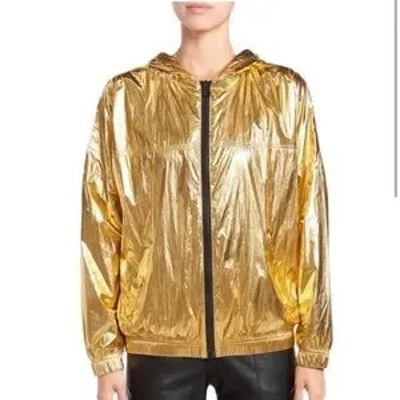 Zadig and Voltaire Metallic Gold Zip  Hoodie Jacket - Small