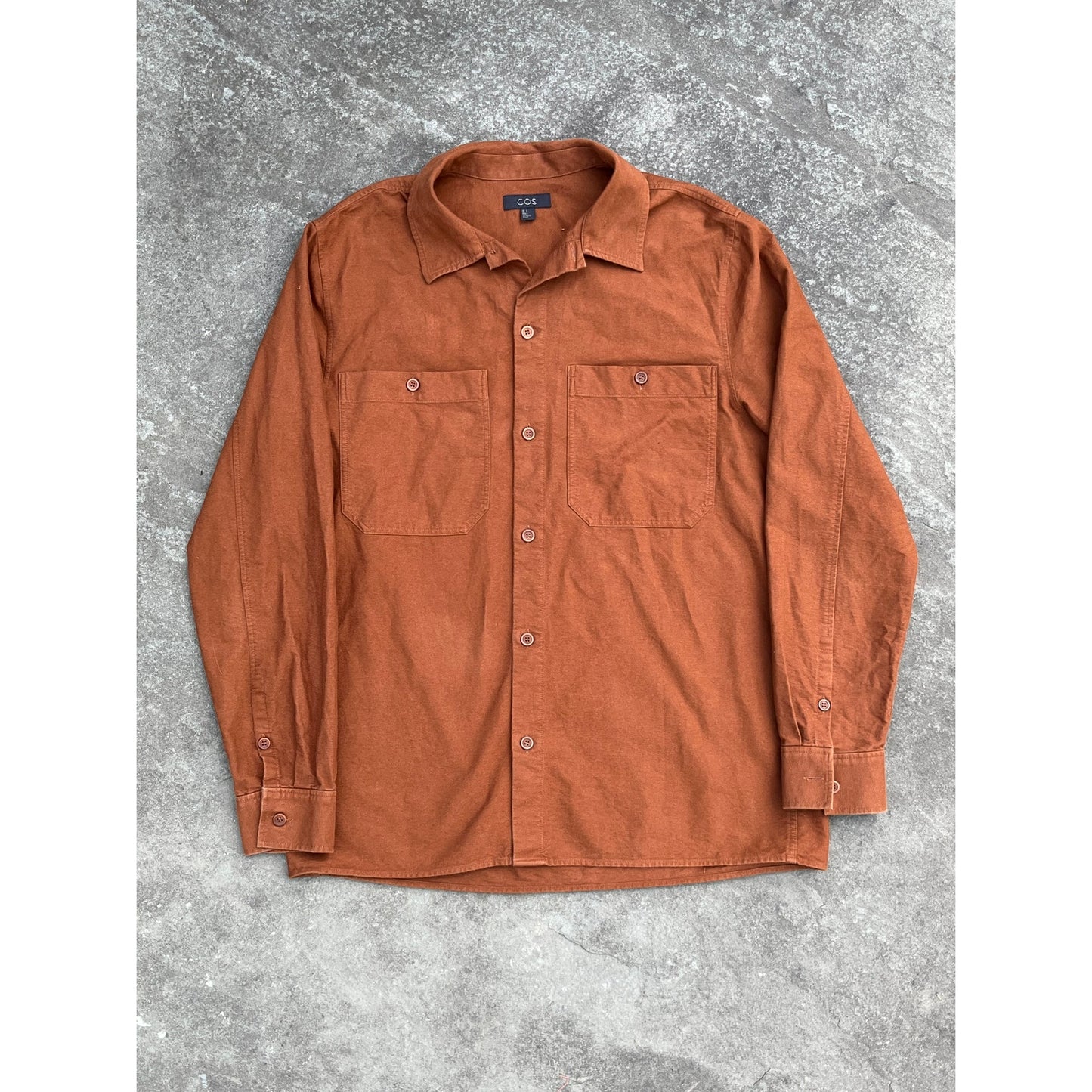 ✨ COS Men's Relaxed Fit Cotton Utility Overshirt Brown S ✨