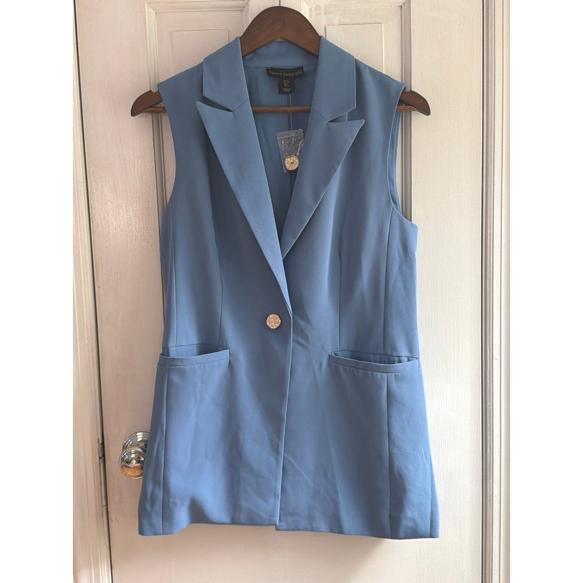 House of Harlow 1960 Sleeveless Blazer Vest - Cornflower Blue, Small NWT