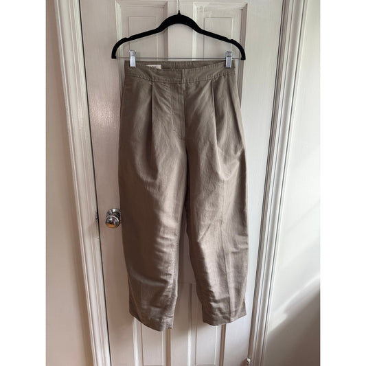 COS High-Waisted Pleated Chino Pants - Size 4 - Tan - EUC