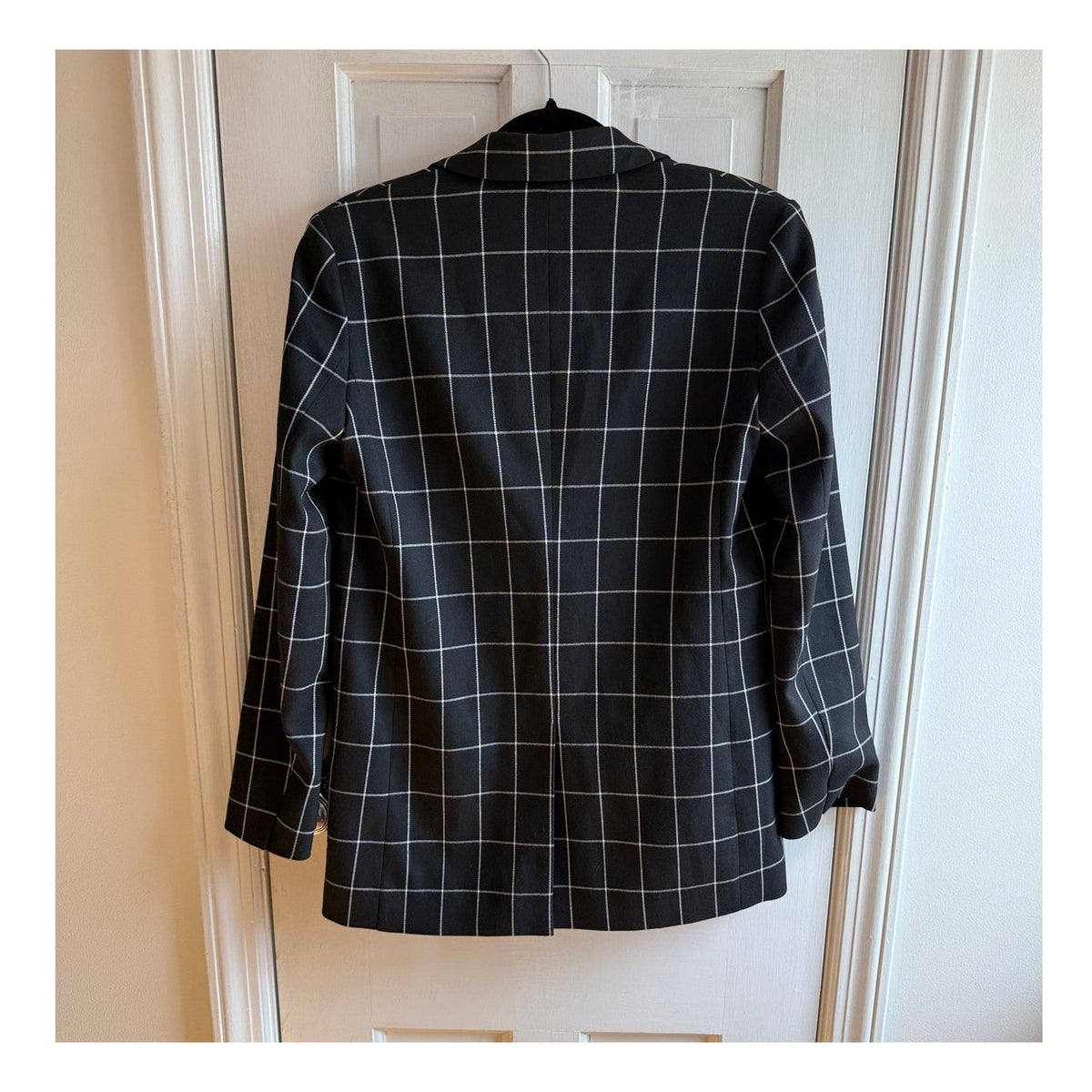 NWT Joie Harlene Windowpane Check Blazer - Caviar/White - Women’s Size 0