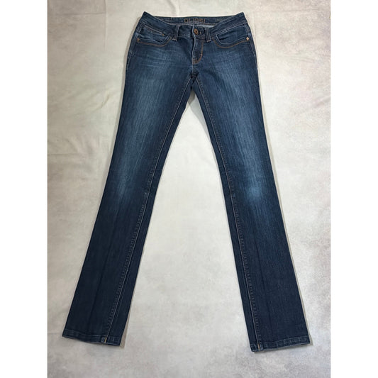 DL1961 Lindsey Slim Straight Stretch Size 25 TALL Dark Wash Jeans