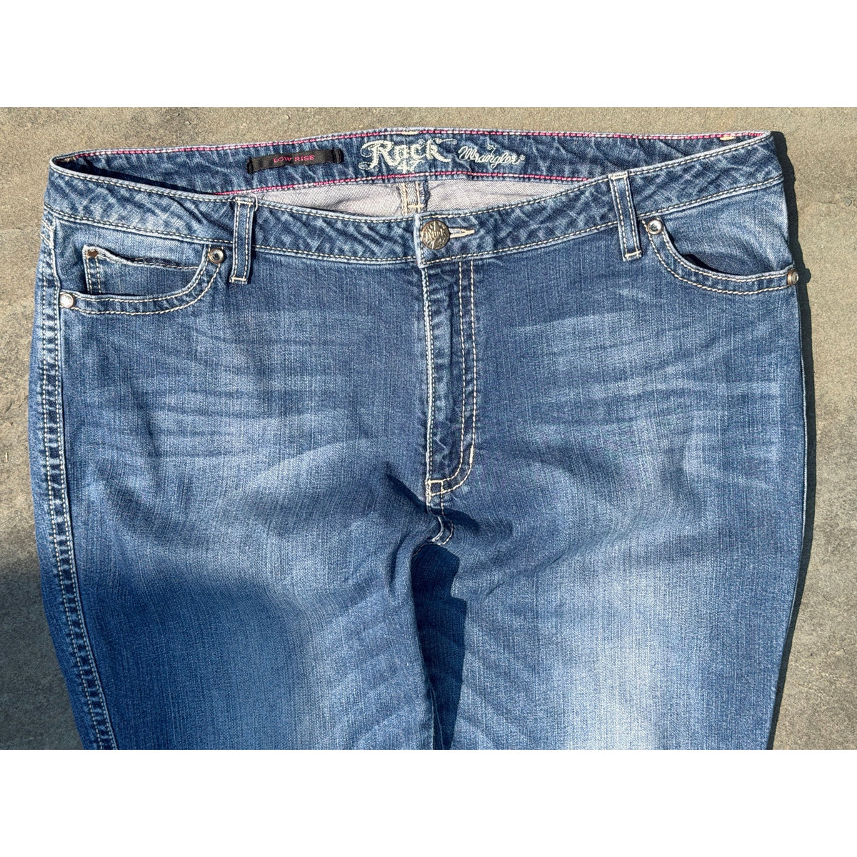 Rock 47 by Wrangler Low Rise Embellished Bootcut Jeans Size 38 Inseam 33