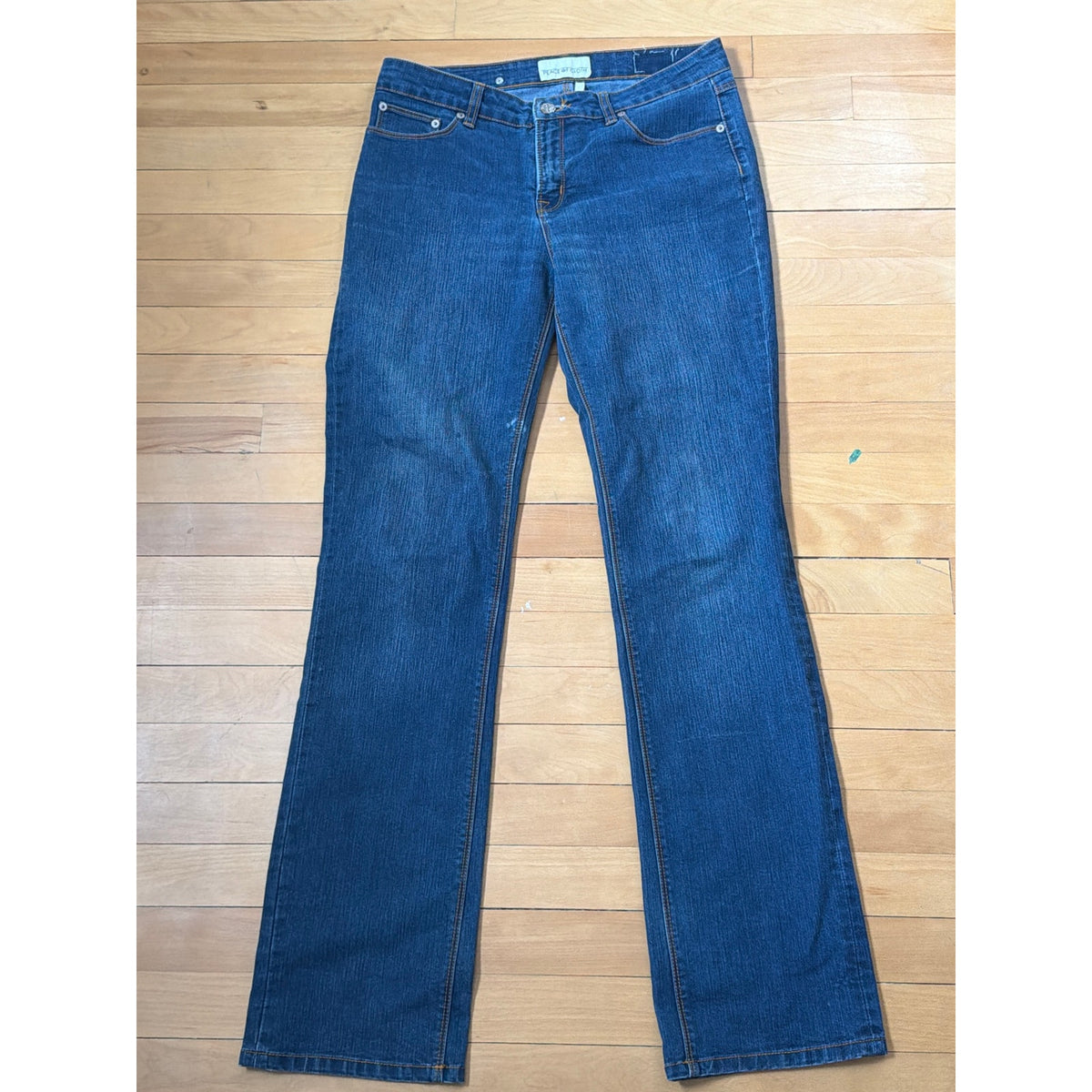 Peace Of Cloth Size 8 Dark Wash High Rise Relaxed Bootcut Jeans EUC