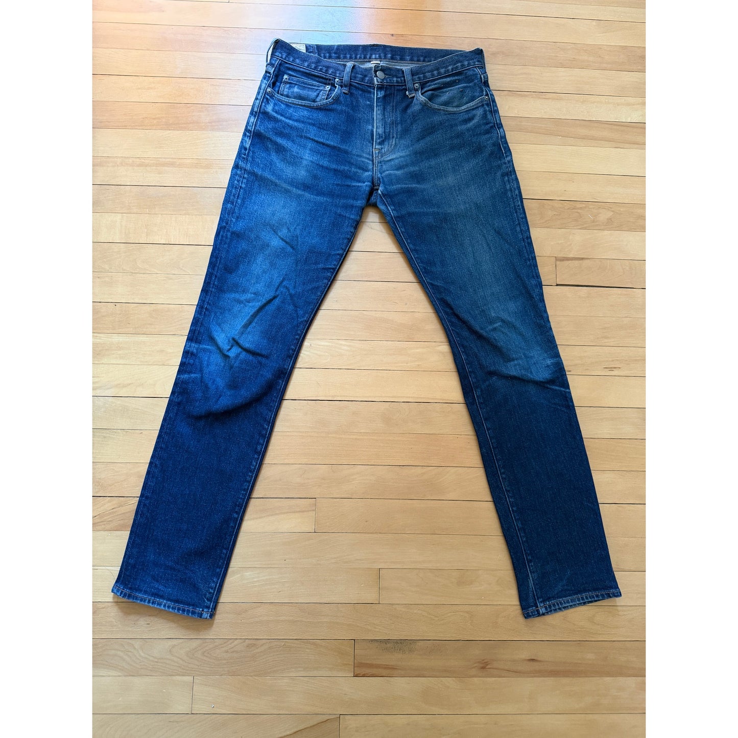 J.Crew 484 Slim Fit Jeans Mens 32x34 Blue Denim Dark Worn In Stretch