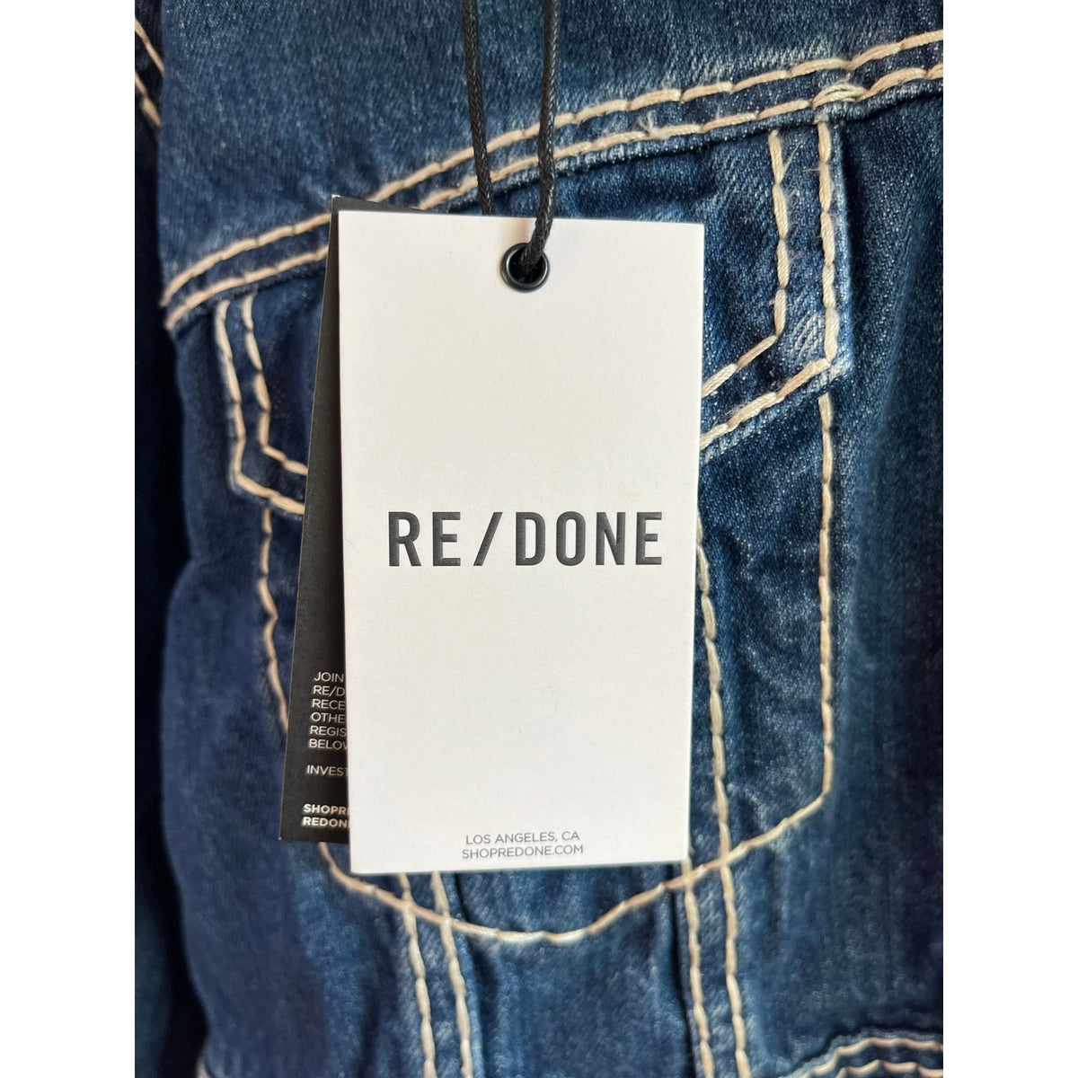 NWT RE/DONE Chunky Stitch Indigo Cropped Trucker Jacket S ✨ Street Holy Grail ✨