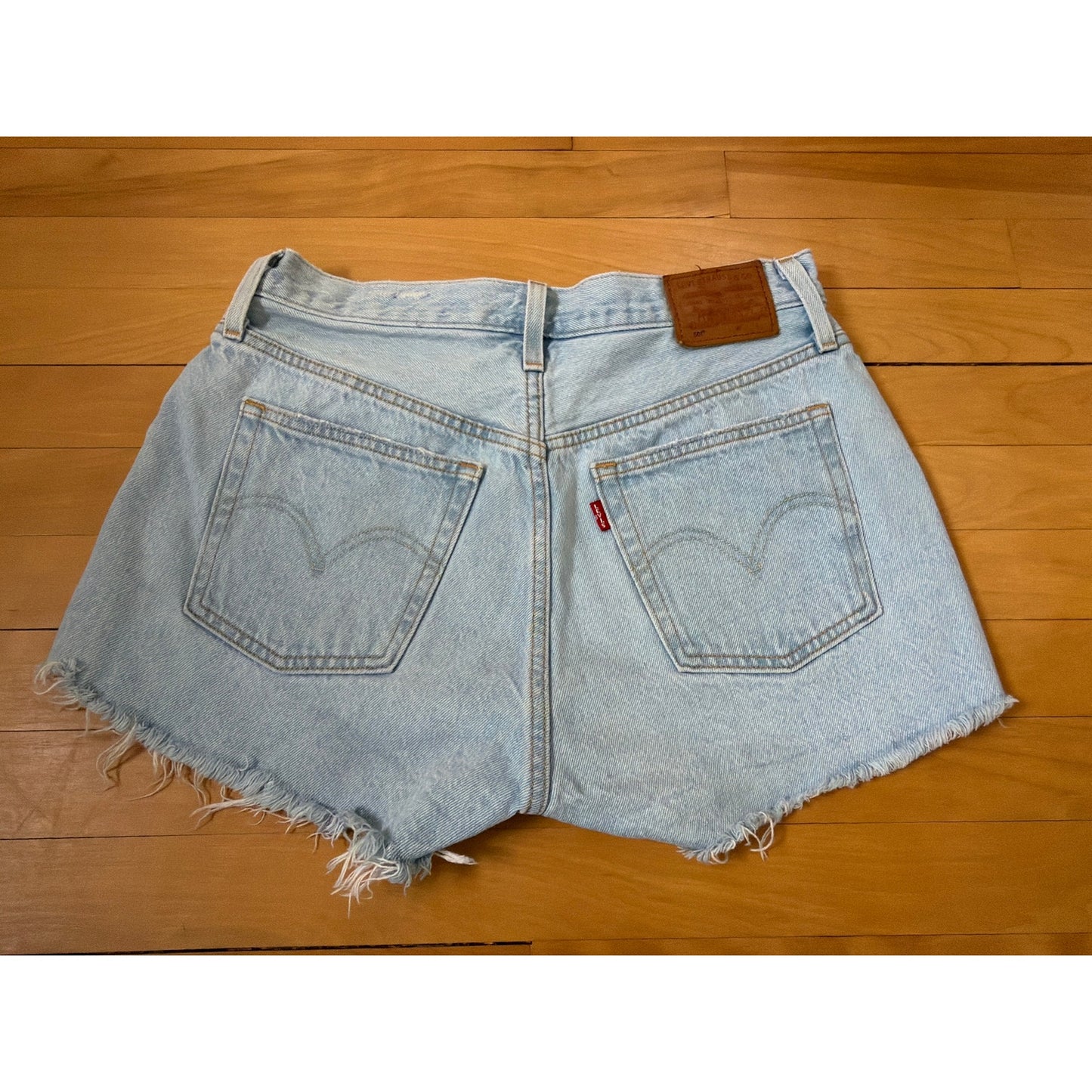 Levi's Premium W29 High Rise Light Wash Distressed Shorts