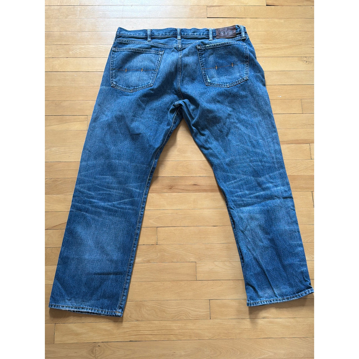 Vintage Polo Ralph Lauren Size 38 x 30  Blue Wide Leg Mens Jeans