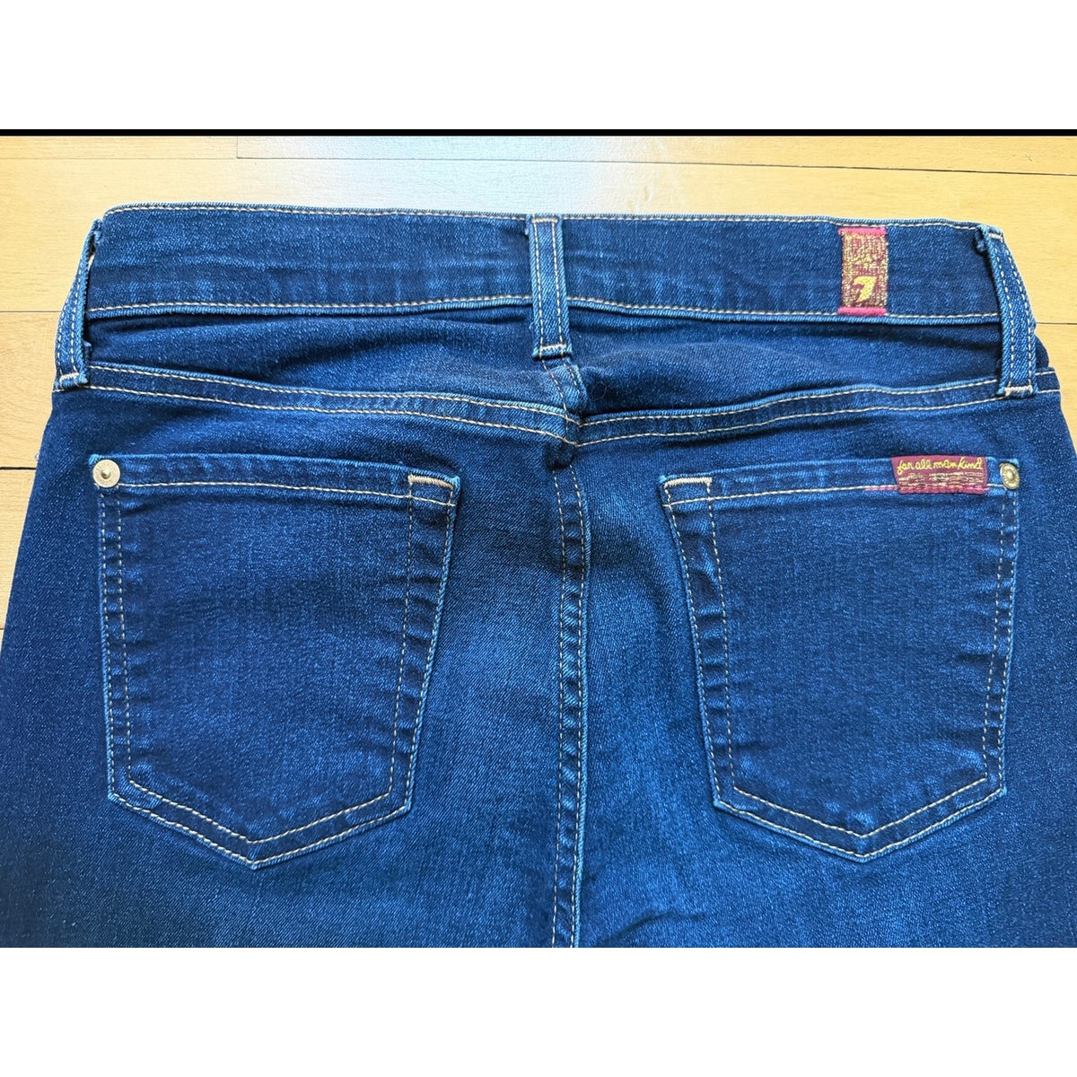 7 For All Mankind The Ankle Skinny Jeans Size 26 Dark Wash Stretch Premium EUC