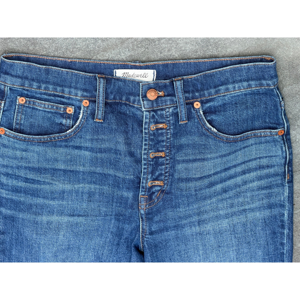 Madewell The Mid-Rise Kick Out Crop Jeans Black Raw Hem Size 23 EUC